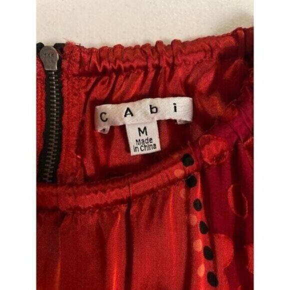 CAbi Tunic Top Silk Blend Red Hot #154 Medium - Picture 6 of 6